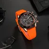 Armbanduhren MEGIR Herrenuhr Cool Luxus Großes Zifferblatt Multifunktions Sport Freizeit Chronograph Kalender Quarzarmband Box