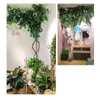Dekorative Blumen, künstliche Grünpflanzen, Ficus-Blatt, Ginkgo-Biloba-Zweige mit getrockneten Baum-Rattan-Sets für Zuhause, Wohnzimmer-Dekorationen
