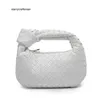 Italien Jodie Botteg Hangbag Cowhorn Bag Jahr Herbst und Damen neue modische handgewebte One-Shoulder-Handtasche einfacher Griff