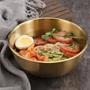 Salada de frutas de aço inoxidável de tigelas com escala no estilo coreano de grande capacidade macarrão de sopa ramen tigela recipientes 17/19/25cm