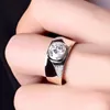Wedding Rings Imported Ring Men's Platinum 1 Diamond Personality Atmosphere Business Wide 231117