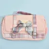 Canvas Large Capacity Portable Pencil Bag Bow Ins Pen Stationery School Japan Case Bags Kawaii Horizontal Girls Z3M3