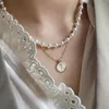 Chaînes AENSOA Vintage couleur or blanc émail Rose pendentif collier ras du cou 2023 chaîne clavicule pour femmes cadeau Unique