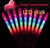 LED cotton candy luminescent stick Non-disposable Food-grade Light Cotton Candy Cones Colorful Glowing Luminous Marshmallow Sticks Flashing Key Christmas Party