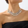 Collier ras du cou en cristal multicolore de luxe pour femmes, collier en strass, bijoux de fête de mariage