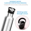 Wasserflasche Edelstahl Sportwasserflasche mit Trinkhalm Kaltwasserflasche Fitnessstudio Radfahren Wanderflasche Trinkgefäße 500/750/1000ml P230324