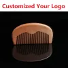 Customized Your LOGO Combs Engraved Logo Natural Wood Comb Beard Comb Wooden Comb Carve Your Name Mens Grooming Business Promotion Gifts LL