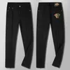 Herenjeans designer Koreaanse versie van kleine zwarte katoenen jeans met rechte pijpen lente en herfst elastische geborduurde mode MQLW D8FK