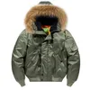 メンズダウンパーカーデタッチ可能な毛皮の襟冬のジャケットメンズハットコート爆撃機ジャケットで厚くパディング