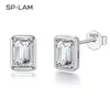 Stud Emerald Cut Earrings Classic Trendy Women's 925 Sterling Silver Engagement Earings Luxury Fine Jewelry 1.2CT 231116