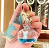 19 Style originality designer Cartoon Key Rings children Animal rabbit acrylic Metal Car Backpack hanging drop Keychain Children's Day Toy Gift Jewelry Accessories