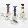 Mini Dab Rig coloré épais verre Bongs narguilés en ligne Perc conduites d'eau 14mm Joint huile plates-formes petit Bong avec 4mm Quartz Banger ZZ