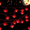 LED -strängar Red Lantern 2023 Chinese New Year Knot LED String Lights Spring Festival Fairy Lights Battery Christmas Wedding Home Decorations P230414