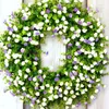 Decorative Flowers Spring Wreath 15.75 Inches Highquality Colourful Artificial Hanging Decor For Wall Window Indoor Outdoor Decoration