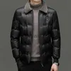 Men's Down Parkas High Quality Jacket Cotton Coat Men's Solid Color Hatless Wool Collar Cotton Parkas Winter Windproof and Warm J231117