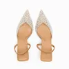 فستان أحذية Traf Zaza Women's Pointed Heel High -Heeled Sandals Summer Summer Woman Shoes Fashion Pearl Decring Slingback Pumps 231116