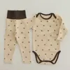 Pyjamas Milancel Baby Pyjama Set Bee Bodysuits and High midje byxor Toddler Sleep Wear Boys Inooors kläder 231117