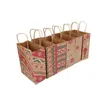 Gift Wrap Christmas Kraft Paper Printed Bags Handbag Xmas Presents Favors Toys Clothes Totes Shop Carrier Bag Packaging Colorf Drop BJ