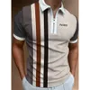 Polos Polos pour hommes pour hommes Summer Men's Tops Daily Short Struite Striped Golf Plain Clothing Men Shirts Tendown Collar Hlippers Tee 230417