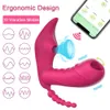 Produits pour adultes 3 en 1 sans fil Bluetooth g Spot Dildo Vibromasseur pour femmes App Longue distance Télécommande Sucker Stimulateur de clitoris Sex Toys 230316