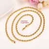 18 k Fine Solid G F Gold Necklace 31inch Hip hop Rock Rope Clasp Chain Fashion jewelry lengthening Men Women215A