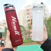 水ボトルポータブルスポーツボトルプラスチックカップ蓋付き漏れ漏れストロー酒屋屋外旅行登山タンパク質プラスチックシェーカーP230324