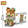 Blocs LOZ Bâtiments de construction City View Scene Coffee Shop Architectures de magasin de vente au détail Modèle Assemblage Toue Cadeau de Noël pour enfants Adulte