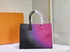 10A NOWOŚĆ Summer Luksusowy Onthego Bag na ramię designerka skórzana skórzana torba na zakupy gradient torebka torebka crossbody moda duży portfel