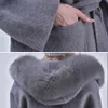 Mulheres Trench Coats Cashmere Jaqueta Mulheres Senhoras Feitos À Mão Gola De Pele Casaco De Lã Casual Inverno Casaco De Lã 231116