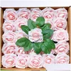 Decoratieve Bloemen Kransen 8Cm Kunstmatige Pe Foam Rose Diy Decoratieve Bloemen Hoofden Bruid Boeket Thuis Bloem Bruiloft Decoraties Sc Dhgz7