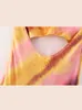 Casual Jurken Sexy Tie Dye Ruglooze Bretels Dres Mode Mouwloos Lace Up Lange 2023 Zomer Chic High Street Vestido 230417