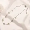 Guldpläterad rostfritt stålhalsband Chokerkedjebrev hänge på mode kvinnor kristall halsband bröllop smycken
