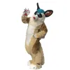 Costumi mascotte Husky Costume da bambino pieno di pelliccia per adolescenti Gambe piegate Drago Fursuit beige