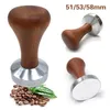 Pressini 51mm53mm58mm Tamper per caffè espresso Distributore di caffè in alluminio Strumento livellatore Pressa per chicchi Martello con manico in legno 230417