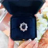 Flower Sapphire Zircon Finger Angh Finger White Gold Pieno Wedding Cand Rings for Women Bridal Promise Engagement Je 58