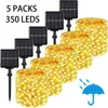 LED Strings 32m/22m/12m/7m Solar Led Lights Outdoor Festoon Led Lamp Solar Garden Outdoor Fairy String Garland Christmas Decor 5/4/3/2/1pack P230414