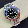 904L Steel Watches Mens 40mm Red Blue Ceramic Bezel Black Dial Sapphire Crystal 126710 Jubilee Bracelet CLEAN CAL.3186 Movement Automatic Wristwatches Watch