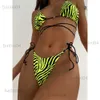 Damen Bademode 2023 Neue Sexy Brasilianische Tanga Bikini Mujer Bademode Frauen Bandage Leopard Badeanzug Micro Bikini Set Sommer Beachwear Badeanzug T230417