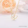 Collane a ciondolo classiche Classic Titanio in acciaio a farfalla a ciondolo con diamanti collane 18k oro a trifoglio Donne Women Luck Necclace Orecchini Designer Gioielli