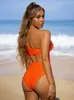 Badebekleidung Sexy One Shoulder Mesh Patchwork Onepieces Bademode Frauen aushöhlen High Cut Damen Badeanzug Monokini Push Up Bikini 230417