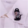 Akcesoria z kreskówek Beautif Audrey Hepburn Smoking Stick Bratge Broch Beauty Woman Classic Enamel Pin Drop Baby Kids Matnit DHD93