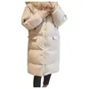 Doudoune femme mi-longue veste matelassée en coton 2023 manteau hiver coréen sport élégant fourrure à capuche Parker Parkas