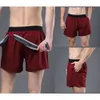Lulus pantalones cortos para hombres deportes al aire libre lululemens fitness yoga de secado rápido entrenamiento masculino correr en montaña pantalones elásticos 2 bolsillos laterales Pantalón corto Corriente de marea Highg