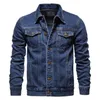メンズジャケット2023ファッションストリートウェアメンジャケットレトロブルーデニム大サイズM-5XLヒップホップパンクコート男性服Homme E225
