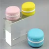 Macaron 5g Vasetti vuoti cosmetici portatili in plastica Bottiglie rosa/giallo/verde con coperchio Ombretto Crema per trucco Balsamo per le labbra Contenitore Potshigh q Vjul