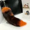 40cm/16" Real Genuine Fox Fur Tail Keychians Cosplay Toy Keyrings Car KeyChain Bag Charm Tassels