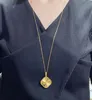 Pure Sier Material Big Pendant 25mm Motifs Designer Clover Van Pendent Sweater Chain Womens Long 90cm Necklace Brand Jewelry Alhambas