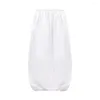 Skirts Women's Skirt 2023 Summer All-match Elastic Waist Button Decoration Mid-length White