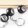 Schlüsselringe 1 stück Mini Billard Schlüsselanhänger Snooker Nr. 8 Schlüsselanhänger Harz Simulation Ball Ring Männer Tasche Zubehör Kreative Glücksgeschenke 231117