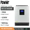 Inversor de cargador solar de onda sinusoidal pura de 5KVA PWM 50A 48Vdc, salida de 220V, carga de CA y máximo PV 90Vdc con inversor híbrido paralelo